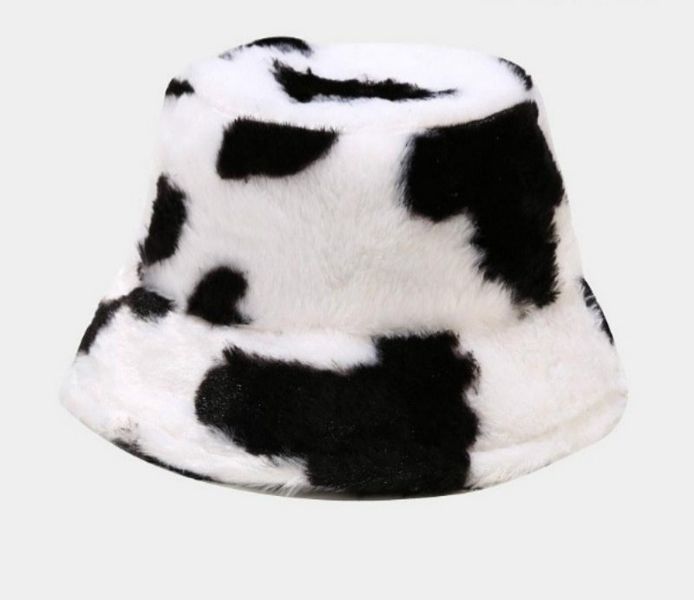 Cow Print Winter Bucket Hat