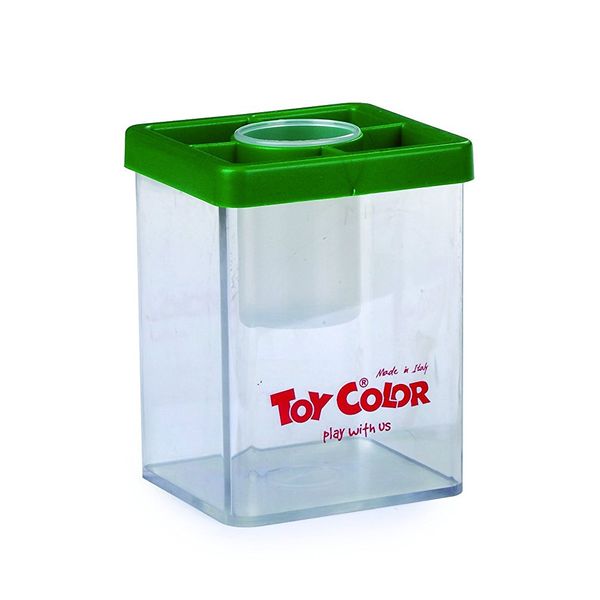 Toy Color - Dual Paint Brush Holder &amp; Cleaning Pot - Green