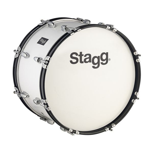 Stagg MABD 2612 White 26" x 12" Marching Bass Drum with Strap &amp; Beater