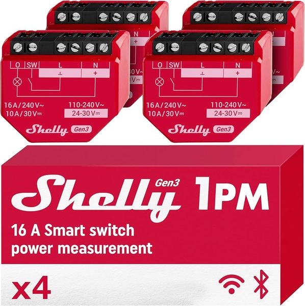 Shelly 1PM GEN3 4-Pack