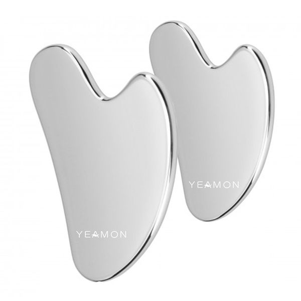 Gua Sha Facial Tool Stainless Steel Guasha Board for Face &amp; Body (2 Pack)