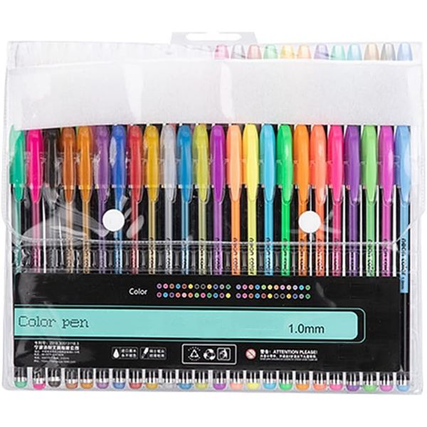 48-Color Gel Pen Set, 1.0mm Tip, Pastel/Neon/Metallic/Glitter Ink