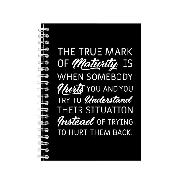Maturity A5 Notebook Spiral Lined Motivational Sayings Graphic Notepad 160
