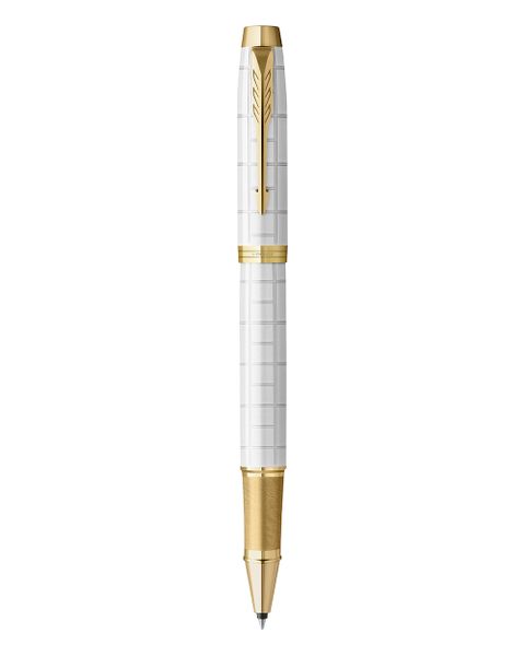 PARKER IM Premium Pearl with Gold Trim Roller Ball Pen