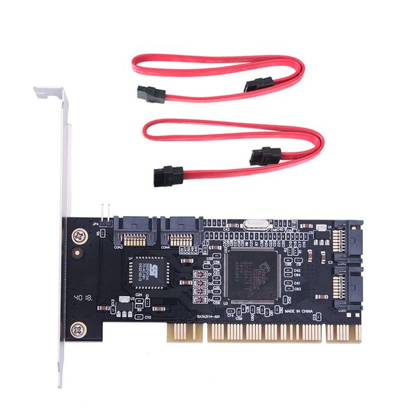4 Ports PCI SATA Controller Card with Two Sata Cables,for Desktop PC