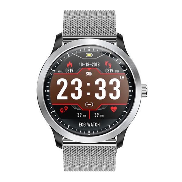 ECG Smart Watch: Silver Steel