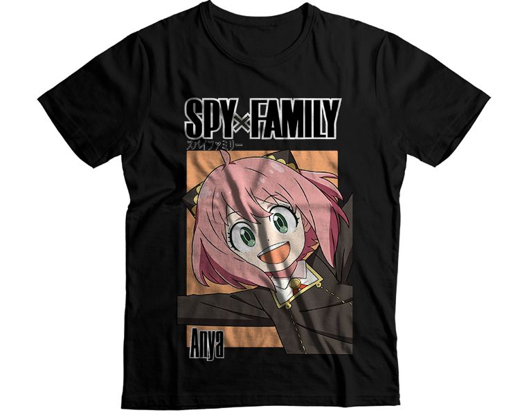 Anya Forger Spy x Family Pink Background Portrait Graphic T-Shirt