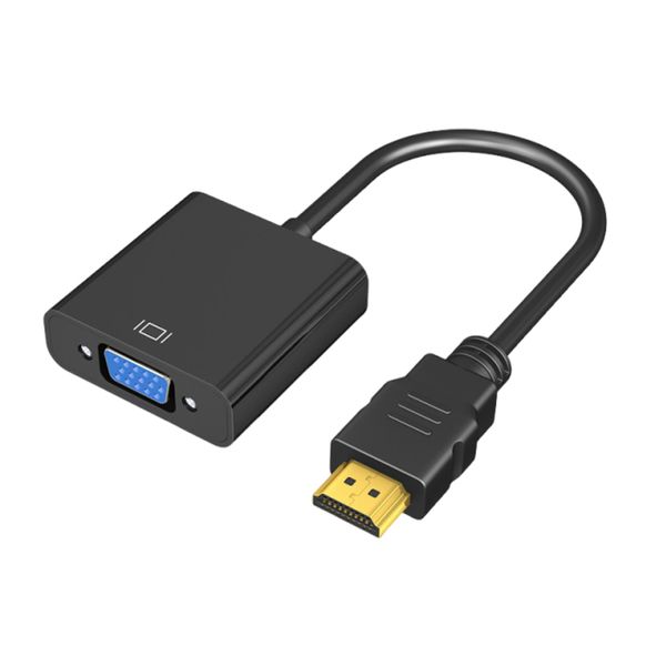 Blue CarbonHDMI-VGA Adapter + Audio Jack for Laptop Monitor Projector 1080P