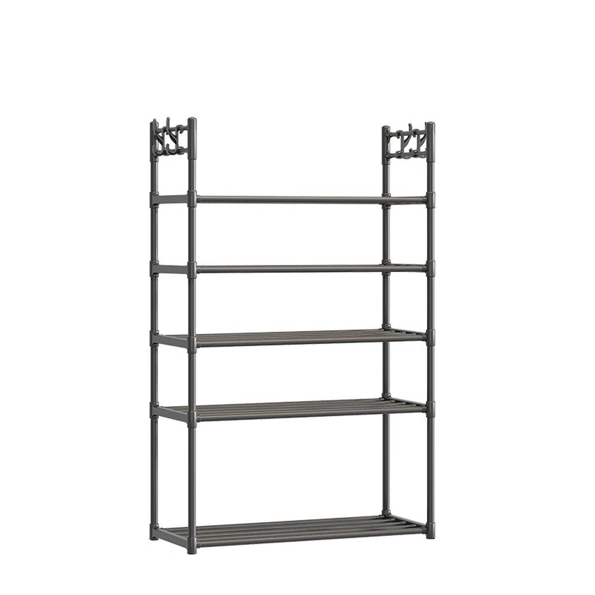 Shoe Storage Organiser,5-Tier Shoe Rack with hook up,Metal Storage shelf