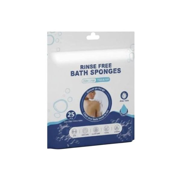 Synergy360 Rinse-Free Bath Wipes - Travel &amp; Daily Body Wash