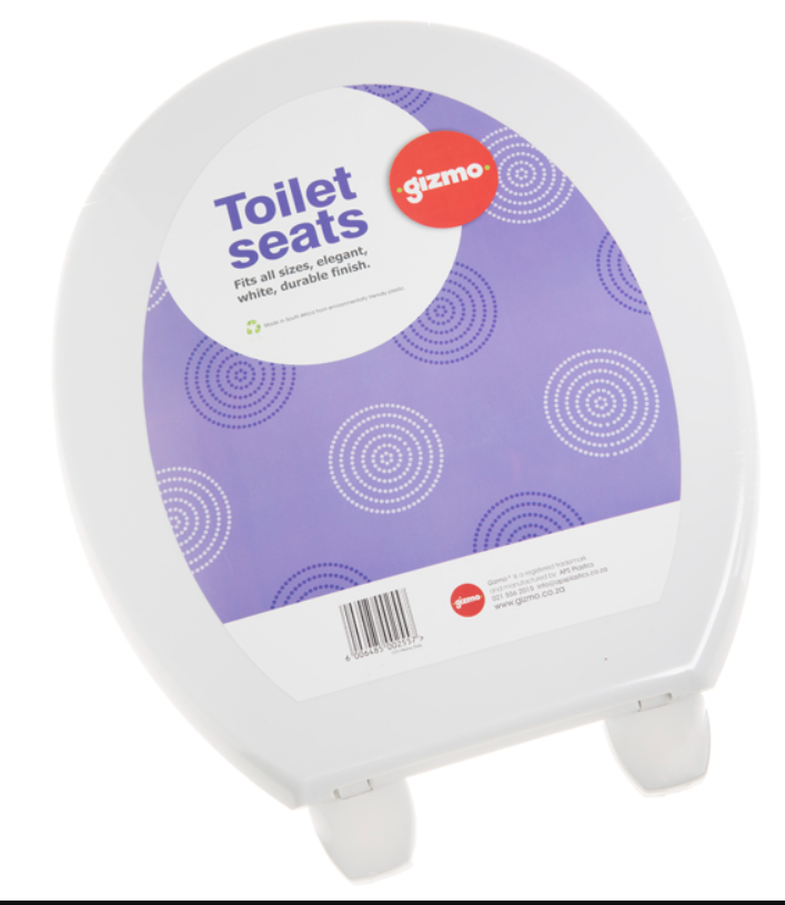 Gizmo High-Gloss Heavy Duty Plastic Toilet Seat