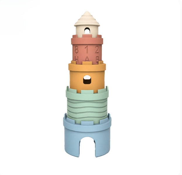 Food Grade Silicone Castle Stacking Toy for Infants