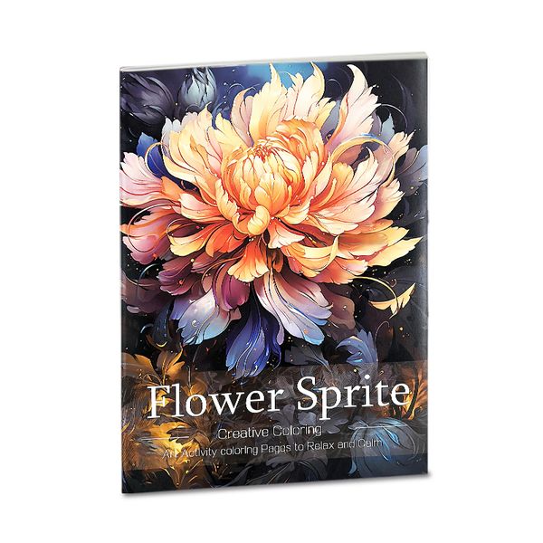 Flower Sprite Colouring Book - 160G Thick A4 Paper Double-Sided Floral Art
