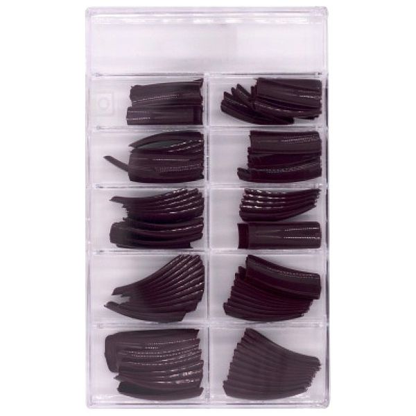Dark Brown Nail Tips - 100 Pieces
