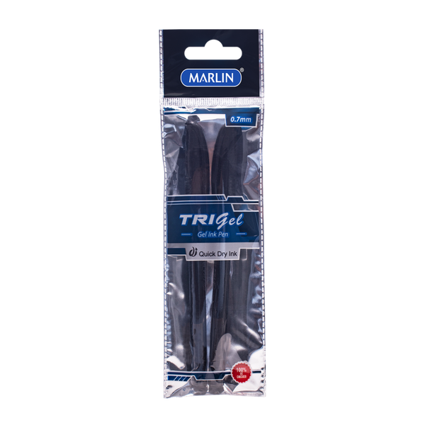 Marlin - Set Of 2 Gel Ink Pens 0.7mm Medium Point - Red (Pack Of 12)