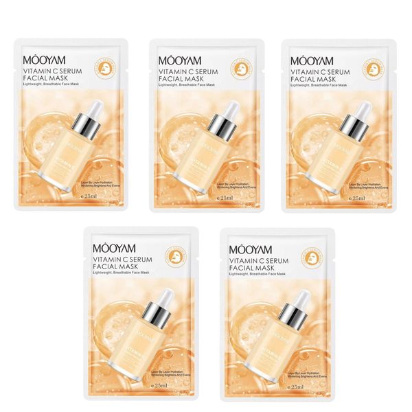 Vitamin C Serum Facial Mask- Pack of 5