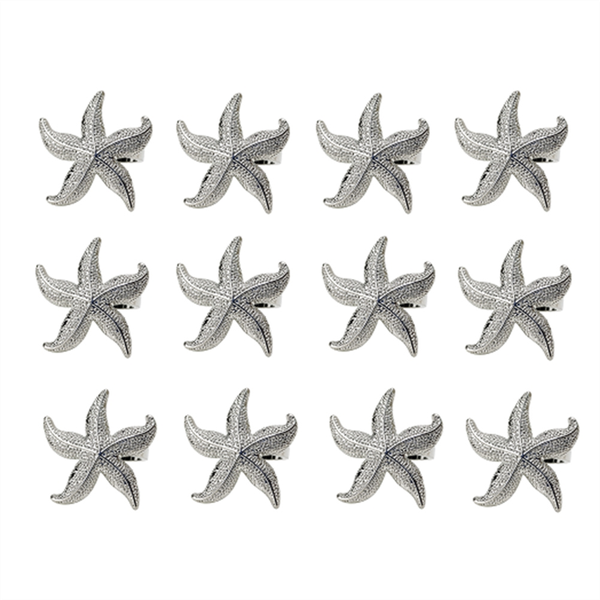 Starfish Napkin Rings 12 Silver Summer Wedding Party Beach Table Deco