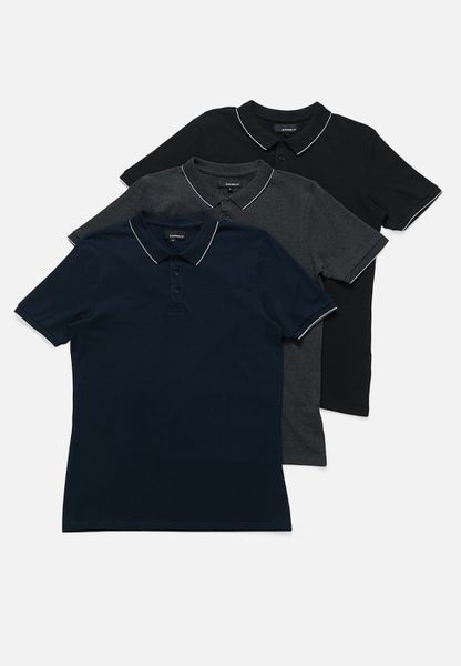Men's Superbalist Pique Short Sleeve Slim Fit Tipped 3 Pack Golfers