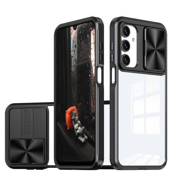 Phone Case Compatible With Samsung A16 Clear Acrylic Slide Camera Lens