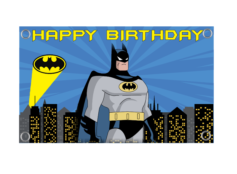 Batman Theme Birthday Banner - Party Decor