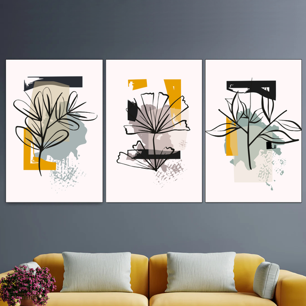 Set Of 3 - 28X40Cm - Outline Leaf image
