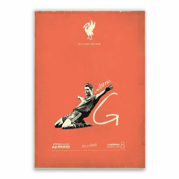 Steven Gerrard Vintage Poster - A1