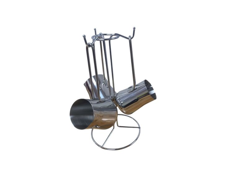 3-Piece Coffee Pot Set with Rack - 8oz, 10oz &amp; 12.5oz