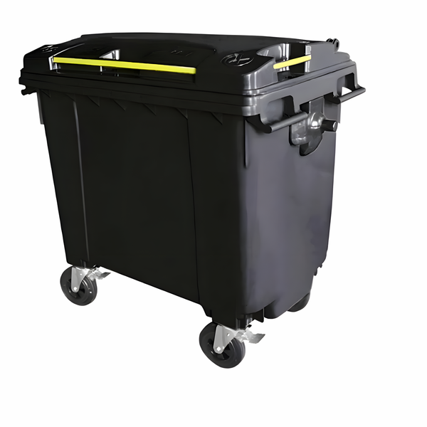660L Black Wheelie Bin With Lid - Bulk Waste Management Solution