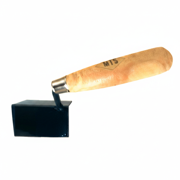 MTS 75mm Corner Trowel with Sharp Edge and Wooden Handle