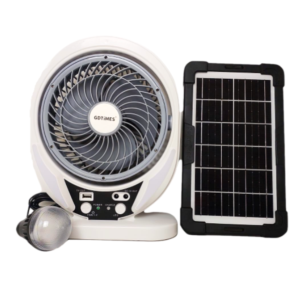 7 Inch Rechargeable Solar Fan GD-8027