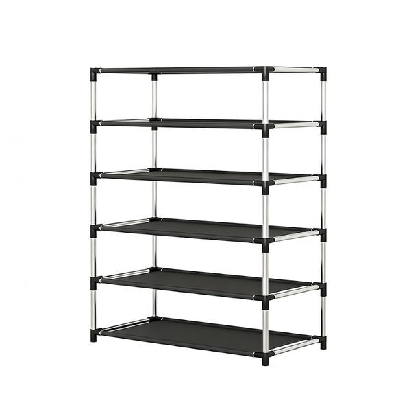 Minimalist Metal Shoe Rack, Six Layer Storage Rack, Space Saving Design