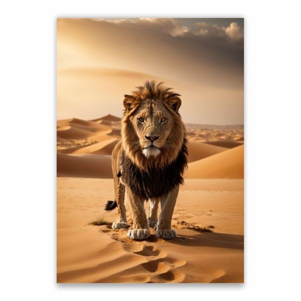 Lion In The Desert Poster - A1