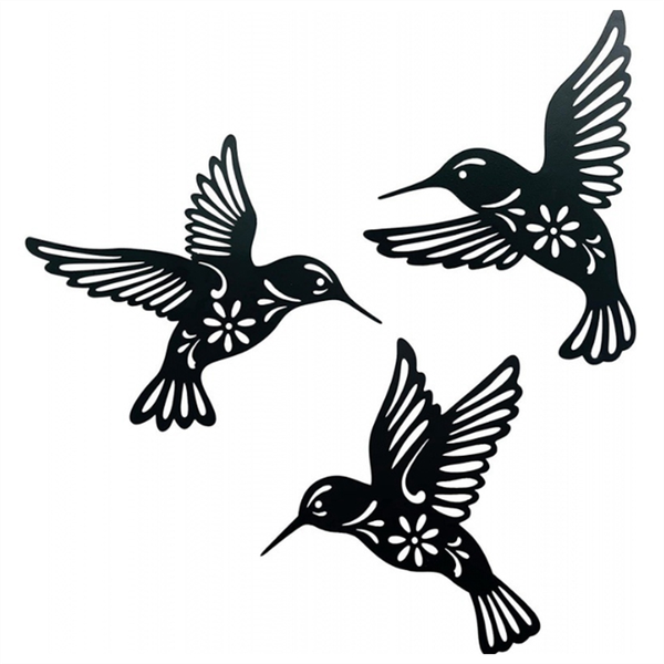 3 Pieces Metal Bird Wall Cutout Iron Bird Sculpture