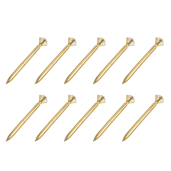 Ballpoint Pen Alloy Ball Pen With Large Diamond Black Refill Gold