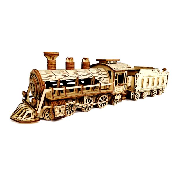 3D Wooden Train Puzzle Kit with Movable Parts - for Adults &amp; Teens