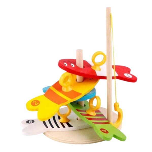 Kids Wooden Fishing Game with Hook