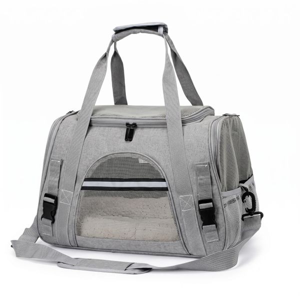 Soft Cat Carrier Bag, Lightweight Pet Travel Crate with Shoulder Strap