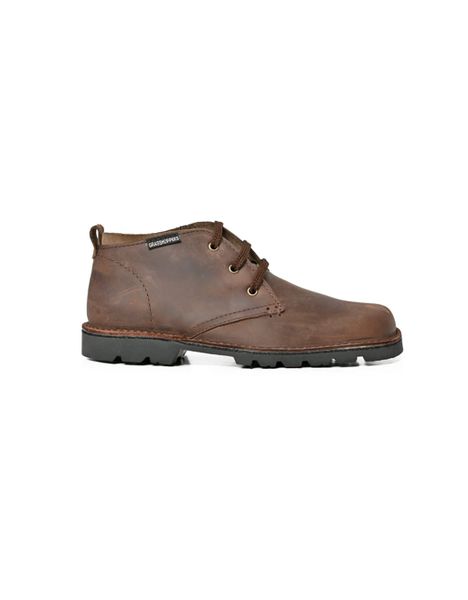 Grasshoppers Genuine Leather Men Brown Square Toe Lace-Up Boot