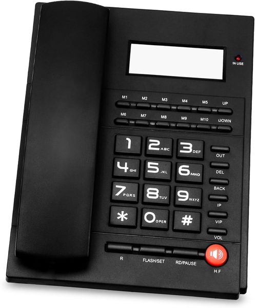 Desk Phone Corded Voip Ready Senior-Friendly Large Buttons Hotel Office Use
