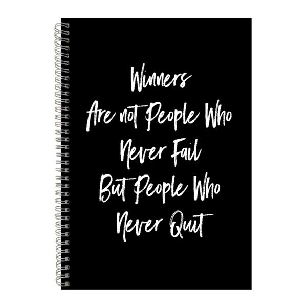 Winners A4 Notebook Spiral and Lined Motivational Saying Graphic Notepad169