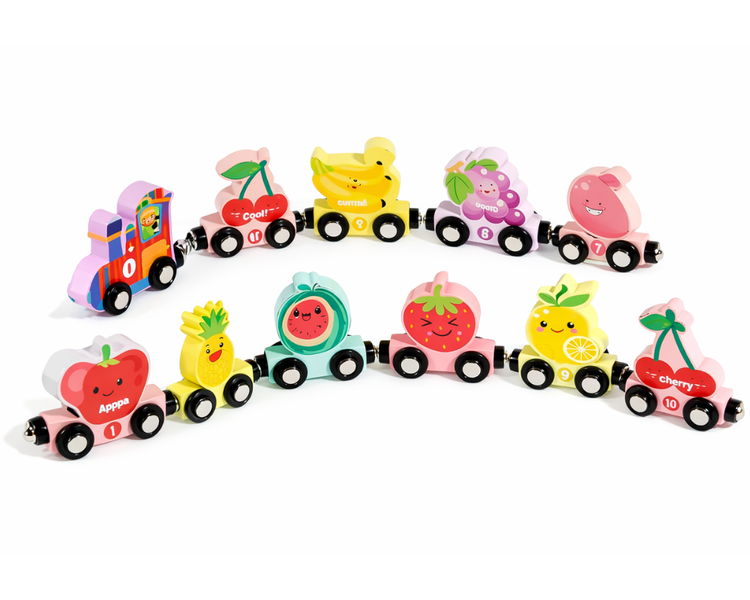 MorFansi Magnetic Wooden Train Toys Set for Toddlers Preschool Learning