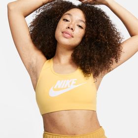 Nike Women's Swoosh Medium-Support Graphic Sports Bra - Topaz Gold/White, Shop Today. Get it Tomorrow!