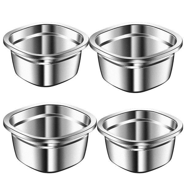 4-Pack Stainless Steel Drain Basin Set - Silver