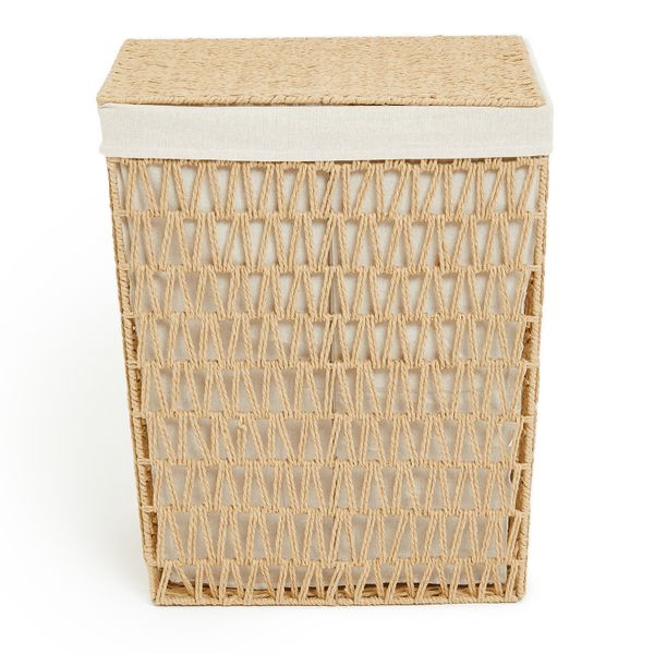 George &amp; Mason - Natural Rope Rectangular Laundry Basket - 53cm