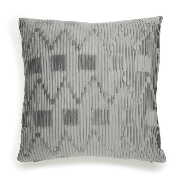 George &amp; Mason - Grey Velvet Pintuck Scatter Cushion 50 x 50