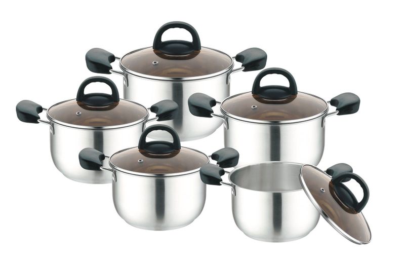 ATOM Thick Bottom Stainless Steel Pot With Handles 10 Piece