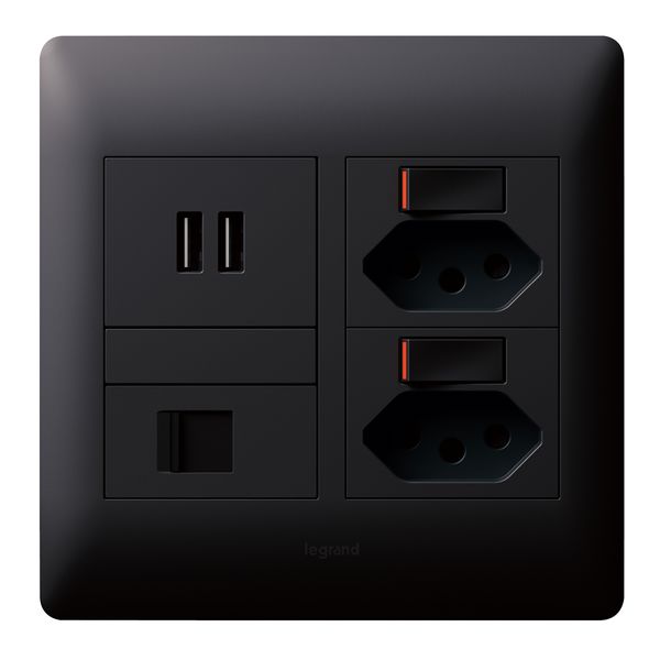 Legrand - Ysalis - New RSA socket switched + Double A USB + Data