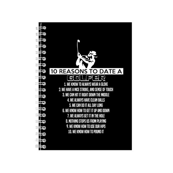 Golfer Wire Bound Notebook Gift Idea Writing Books A4 Notepad