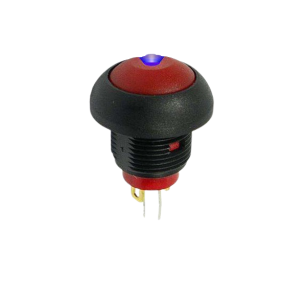 PBR171ATLE2L6 17mm IP67 Red Momentary Push Button with Blue LED