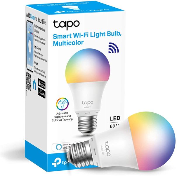 Tapo Smart WI-FI Light Single Bulb, Multicolour Adjustable via Tapo App